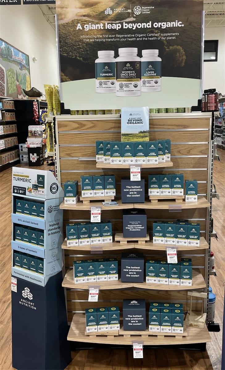 Ancient Nutrition Display at Sunflower Shoppe